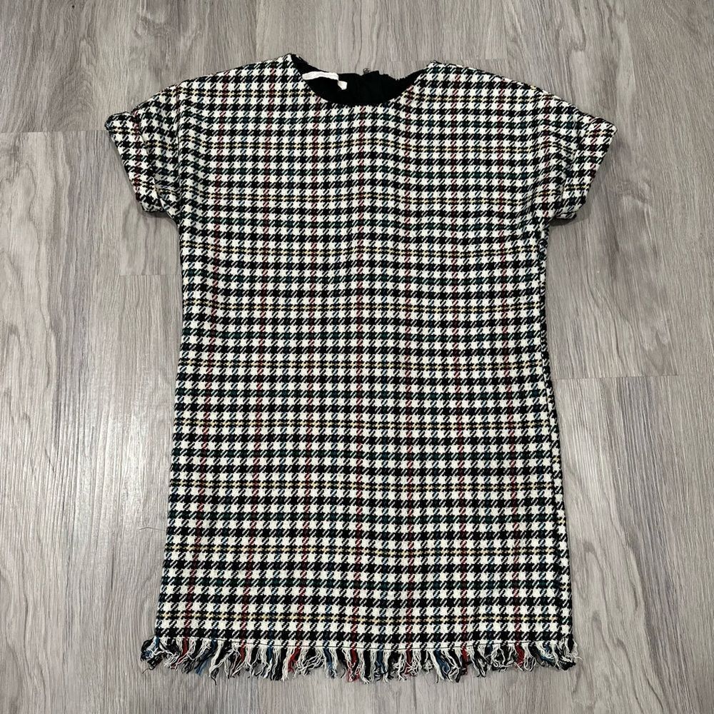 Zara Plaid shirt sleeve Dress XS